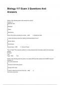 Biology 117 Exam 3 Questions And Answers