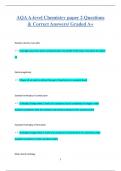 AQA A-level Chemistry paper 2 Questions  & Correct Answers/ Graded A+