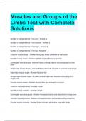  Muscles and Groups of the Limbs Test with Complete Solutions