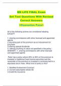 MD LIFE FINAL Exam Set Test Questions With Revised  Correct Answers  <Guarantee Pass>