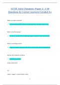 GCSE AQA Chemistry Paper 2 - C10 Questions & Correct Answers/ Graded A+