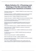 Milady Esthetics Ch. 3 Physiology and  Histology of the Skin and Care 2024  Updated Exam Questions & Answers