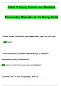 Tamis Class V Issue, Turn-In and Residue Processing Procedures for Using Units