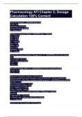 Pharmacology ATI Chapter 3; Dosage Calculation 100% Correct!