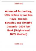 Advanced Accounting, 15th Edition Joe Ben Hoyle, Thomas Schaefer and Timothy Doupnik 2024 Test bank