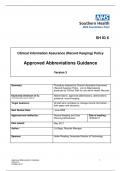 Clinical Information Assurance (Record Keeping) Policy Approved Abbreviations Guidance Version 3