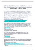 2024 AHA PALS Post Test Exam Q & As (Version A and B)  each version contains 33 latest exam questions with correct  answers graded A+ newest update 1. A 5-year-old child presents with lethargy, increased work of breathing, and pale color. The primary asse