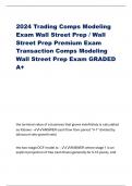 2024 Trading Comps Modeling Exam Wall Street Prep / Wall Street Prep Premium Exam Transaction Comps Modeling Wall Street Prep Exam GRADED A+