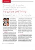 Resumption of anticoagulant in ischemic stroke or intracranial hemorrhage should be individualized. Liqi Shu, MD, Mu Ji Hwang, MD, Fransisca Indraswari, MD, and Shadi Yaghi, MD