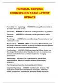 FUNERAL SERVICE COUNSELING EXAM LATEST UPDATE