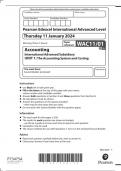 2024 PEARSON EDEXCEL INTERNATIONAL A LEVEL ACCOUNTING PAPER 1 (WAC11/01 UNIT 1: The Accounting System and Costing)