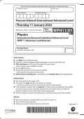 Pearson Edexcel International Advanced Level Physics Unit 1 2024 (WPH11/01: Mechanics and Materials)