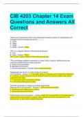 CIB 4203 Chapter 14 Exam Questions and Answers All Correct