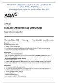 AQA A-level ENGLISH LANGUAGE AND LITERATURE 7707/2 Paper 2 Exploring Conflict Question Paper and Mark scheme June 2023