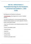 NR 546 | NR546 Week 6 | Psychopharmacology for the Psychiatric | Answered and Graded A+ | 2024 Guide