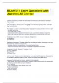 BLAW211 Exam Questions with Answers All Correct