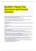 BLAW211 Study Test Questions and Correct Answers