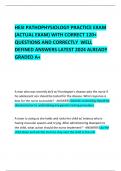 HESI PATHOPHYSIOLOGY PRACTICE EXAM (ACTUAL EXAM) WITH CORRECT 120+ QUESTIONS AND CORRECTLY  WELL DEFINED ANSWERS LATEST 2024 ALREADY GRADED A+