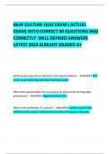 DEAF CULTURE QUIZ EXAM ( ACTUAL EXAM) WITH CORRECT 80 QUESTIONS AND CORRECTLY  WELL DEFINED ANSWERS LATEST 2024 ALREADY GRADED A+   