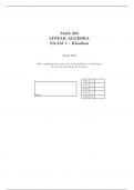 Math 203 Linear Algebra Exam 1 Spring 2024