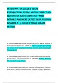 WASTEWATER CLASS B TEXAS EXAM(ACTUAL EXAM) WITH CORRECT 60+ QUESTIONS AND CORRECTLY  WELL DEFINED ANSWERS LATEST 2024 ALREADY GRADED A+ / CLASS B TEXAS WASTE WATER   