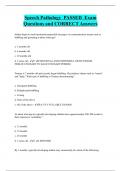 Speech pathology     Bundled Exam Questions Package with Correct Answers