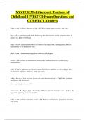 NYSTCE Multi Subject: Teachers of  Childhood UPDATED Exam Questions and  CORRECT Answers