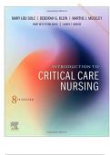 Full Re-upload pending --TEST BANK--INTRODUCTION TO CRITICAL CARE NURSING , 8TH EDITION BY MARY LOU SOLE, DEBORAH G. KLEIN. CHAPTER 1-9 