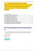 ALL ATI FUNDAMENTAL PROCTORED EXAMS 2019,2020,2021,2022,2023,2024, REAL AND AUTHENTIC EXAM WITH NEXT GENERATION NCLEX APPROVED QUESTION GRADED A+ |VERIFIED EXAM WITH ANSWERS