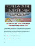 Florida Laws and Rules for PT Exam Questions and Answers 2024.