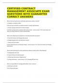 CERTIFIED CONTRACT MANAGEMENT ASSOCIATE EXAM QUESTIONS WITH GUARANTED CORRECT ANSWERS