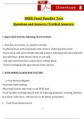 SNHD Food Handler Card Test Questions and Answers (2024 / 2025) (Verified Answers) 