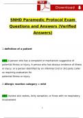 SNHD EMT & EMS PROTOCOLS TEST Questions and Answers (2024 / 2025) (Verified Answers)