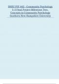 SNHU PSY 442 - Community Psychology|5-3 Final Project Milestone Two_ Concepts in Community Psychology | Southern New Hampshire University