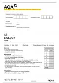 AQA AS BIOLOGY 7401/1 Paper 1 Question Paper + Mark scheme [MERGED] June 2023