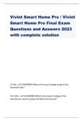 Vivint Smart Home Pro / Vivint  Smart Home Pro Final Exam  Questions and Answers 2023  with complete solution