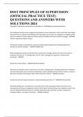 DSST PRINCIPLES OF SUPERVISION (OFFICIAL PRACTICE TEST) QUESTIONS AND ANSWERS WITH SOLUTIONS 2024