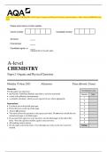 AQA 2023 A-level CHEMISTRY7405/2 Paper 2 Organic and Physical Chemistry Question Paper + Mark scheme [MERGED] June 2023