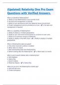 (Updated) Relativity One Pro Exam Questions with Verified Answers |Latest 2024/2025