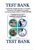 Test Bank for Community Health Nursing A Canadian Perspective 5th Edition by Stamler.