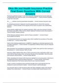 Ohio life and Health Insurance Practice Final Exam Questions With Correct Answers Premiums paid that exceed 7 1/2% of an insured's Adjusted Gross Income (AGI) are tax-deductible when paid for which of the following plans? -  Correct Answer Qualified Lo