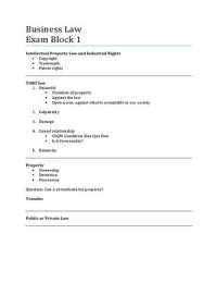 Business Law block 1 - List of actions