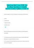 American Red Cross EMR Test Excellent Questions & Quality  Answers |Latest Update | Grade A+