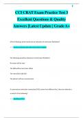 CCI CRAT Exam Practice Test 3 Excellent Questions & Quality  Answers |Latest Update | Grade A+