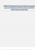 NGRK 520 Beginning Greek Quiz 8 questions scored 18.00 out of 20.00 actual test 2024-2025 Liberty