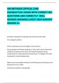 AIR METHODS CRITICAL CARE EXAM(ACTUAL EXAM) WITH CORRECT 80+  QUESTIONS AND CORRECTLY  WELL DEFINED ANSWERS LATEST 2024 ALREADY GRADED A+   