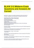 BLAW 212 Midterm Exam Questions and Answers All Correct