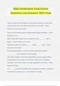 BQA Certification Final Exams Questions and Answers 100% Pass