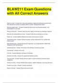 BLAW211 Exam Questions with All Correct Answers