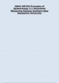 SNHU IHP330 Principles of Epidemiology 2-1 Worksheet Measuring Disease Southern New